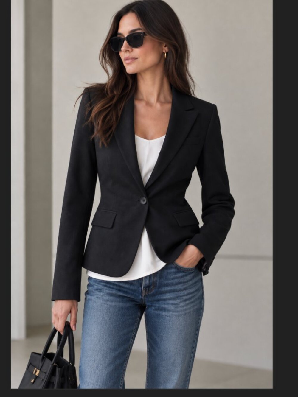 Vintage Y2K 2006 Express Design Studio Women's Black Blazer Jacket Sz 4 Small